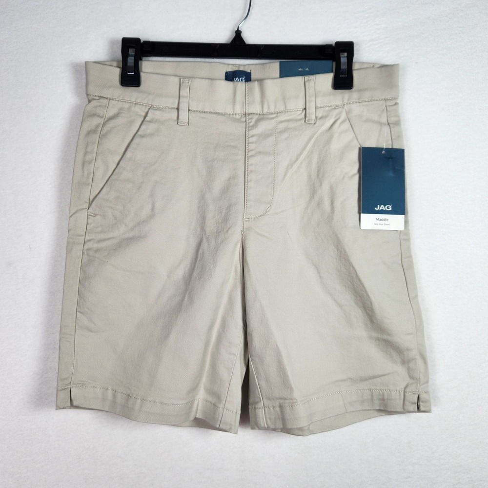 Jag Jeans Maddie Shorts Womens 6 Stone 8 Inch Mid Rise Pull On Pockets A586729